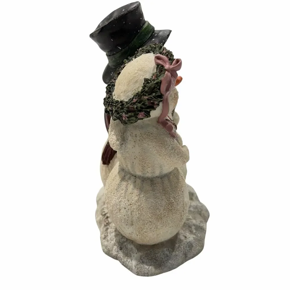 Vintage Snowman Couple Figurine Pat Richter Vintage 2001 PR-405 Holiday Figure